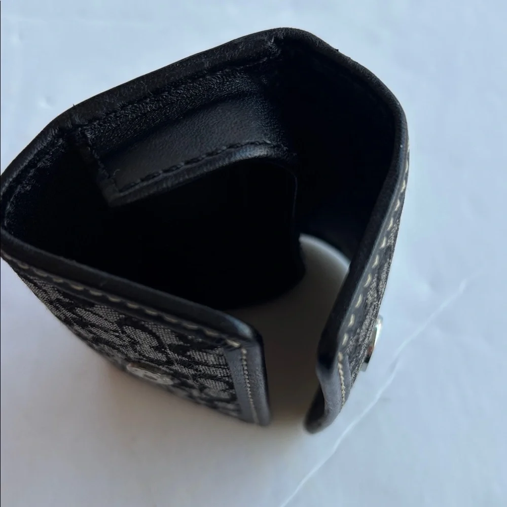 Vintage Coach Signature Black Gray Contact Case Y2K Mini Compact Makeup Stash - Picture 14 of 17